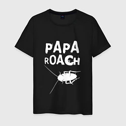 Футболка хлопковая мужская Papa roach Таракан, цвет: черный