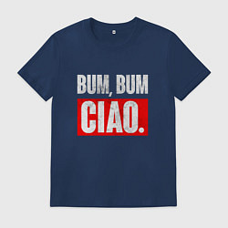 Футболка хлопковая мужская BUM BUM CIAO БУМАЖНЫЙ ДОМ, цвет: тёмно-синий