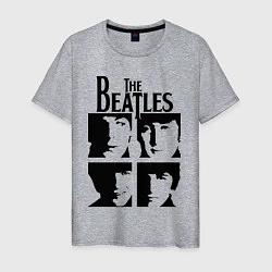 Футболка хлопковая мужская The Beatles - legendary group!, цвет: меланж