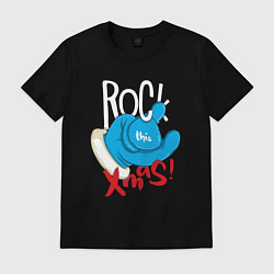 Футболка хлопковая мужская Blue mittens Rock this xmas, цвет: черный