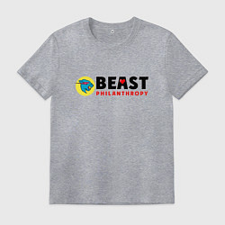 Футболка хлопковая мужская Mr Beast Philanthropy, цвет: меланж