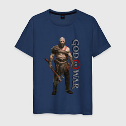 Футболка хлопковая мужская КРАТОС, БОГ ВОЙНЫ GOD OF WAR, цвет: тёмно-синий