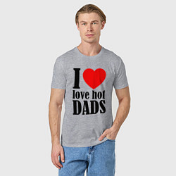 Футболка хлопковая мужская I LOVE HOT DADS, цвет: меланж — фото 2