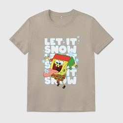 Мужская футболка LET IT SNOW ГУБКА БОБ