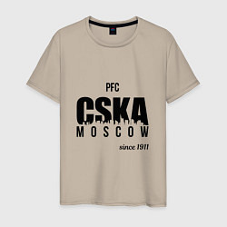 Футболка хлопковая мужская CSKA since 1911, цвет: миндальный