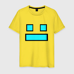 Футболка хлопковая мужская GEOMETRY DASH FACE SMILE, цвет: желтый