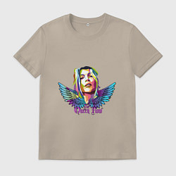 Футболка хлопковая мужская Королева Потока!, цвет: миндальный