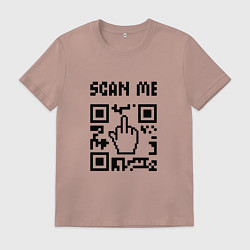 Футболка хлопковая мужская Qr-код go away, цвет: пыльно-розовый