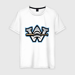 Футболка хлопковая мужская Wilmington sharks - baseball team, цвет: белый