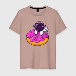 Футболка хлопковая мужская Космический пончик, цвет: пыльно-розовый