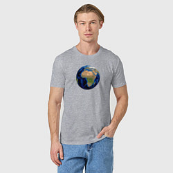 Футболка хлопковая мужская Планета солнечной системы земля, цвет: меланж — фото 2