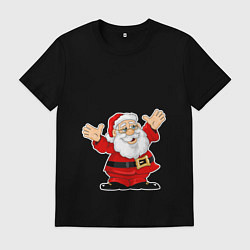 Футболка хлопковая мужская С новым годом!, цвет: черный