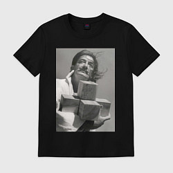 Футболка хлопковая мужская Salvador Dali & cross, цвет: черный