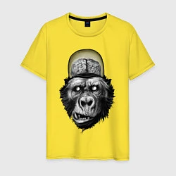 Футболка хлопковая мужская Gorilla brains, цвет: желтый