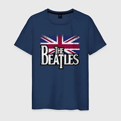 Футболка хлопковая мужская The Beatles Great Britain Битлз, цвет: тёмно-синий