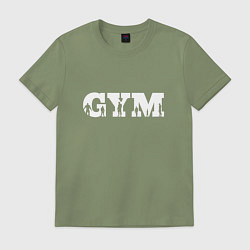 Футболка хлопковая мужская GYM- образ жизни, цвет: авокадо