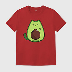 Футболка хлопковая мужская Avo cat o подмигивает, цвет: красный