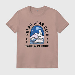 Футболка хлопковая мужская Клуб полярных мишек купальщиков, цвет: пыльно-розовый
