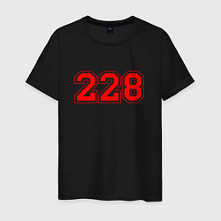 Футболка хлопковая мужская 228 рэп, цвет: черный