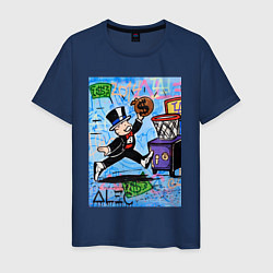 Футболка хлопковая мужская Mr Monopoly Alec Monopoly, цвет: тёмно-синий