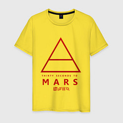 Футболка хлопковая мужская 30 Seconds to Mars рок, цвет: желтый