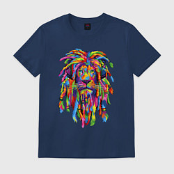 Футболка хлопковая мужская Lion dreaD, цвет: тёмно-синий