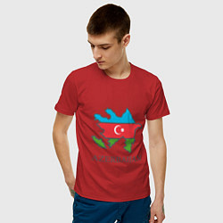 Футболка хлопковая мужская Map Azerbaijan, цвет: красный — фото 2