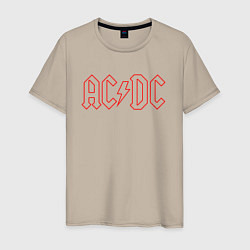 Футболка хлопковая мужская ACDC - Logo, цвет: миндальный