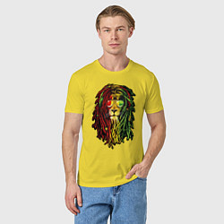 Футболка хлопковая мужская Jam lioN, цвет: желтый — фото 2