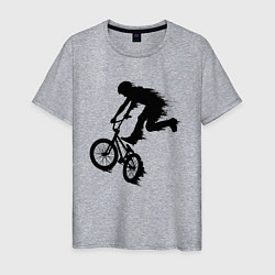 Футболка хлопковая мужская ВЕЛОСПОРТ BMX Racing ВЕЛОСИПЕДИСТ, цвет: меланж