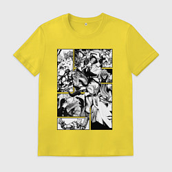 Футболка хлопковая мужская Дио Брандо Панель манги, цвет: желтый