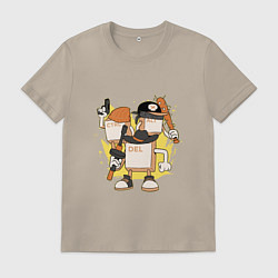 Футболка хлопковая мужская CTRLALTDEL для программиста, цвет: миндальный