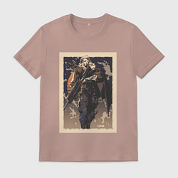 Футболка хлопковая мужская Sova арт, цвет: пыльно-розовый