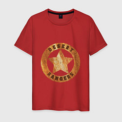 Футболка хлопковая мужская Wasteland 3 desert rangers star emblem, цвет: красный