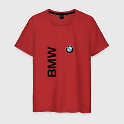 Футболка хлопковая мужская BMW ато супер, цвет: красный