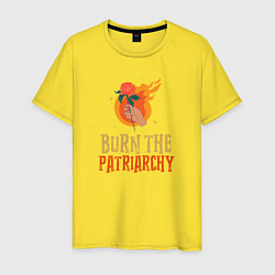 Футболка хлопковая мужская Burn the Patriarchy, цвет: желтый