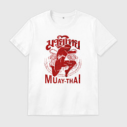 Футболка хлопковая мужская Muay Thai Thailand, цвет: белый