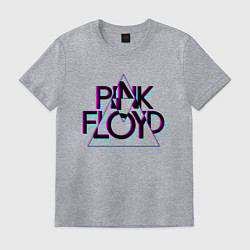 Футболка хлопковая мужская PINK FLOYD ПИНК ФЛОЙД ГЛИТЧ, цвет: меланж