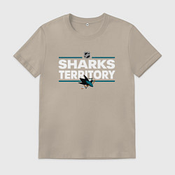 Футболка хлопковая мужская SHARKS TERRITORY САН-ХОСЕ ШАРКС, цвет: миндальный