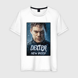 Футболка хлопковая мужская Dexter New Blood Декстер Новая Кровь, цвет: белый