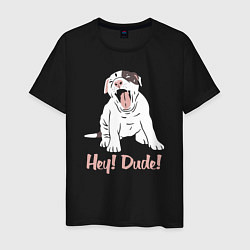 Футболка хлопковая мужская Hey! Dude!, цвет: черный