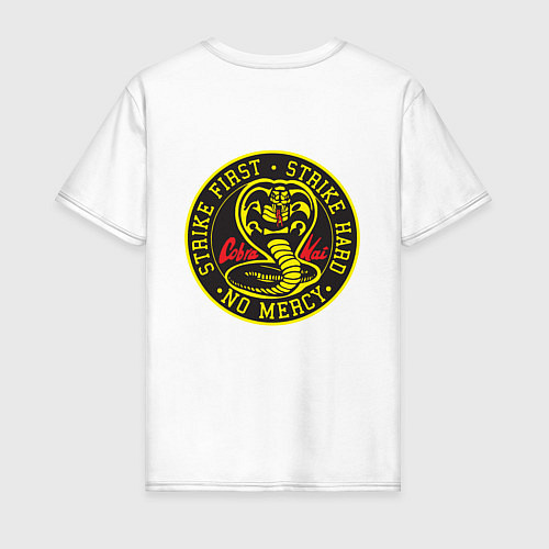 Мужская футболка Кобра Кай Cobra Kai Лого спина / Белый – фото 2