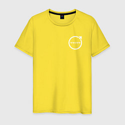 Футболка хлопковая мужская VOLVO белый логотип, цвет: желтый