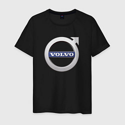 Футболка хлопковая мужская Лого VOLVO, цвет: черный