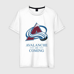 Футболка хлопковая мужская Colorado Avalanche are coming , Колорадо Эвеланш, цвет: белый