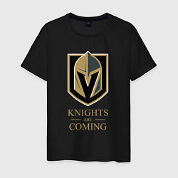 Футболка хлопковая мужская Knights are coming , Вегас Голден Найтс , Vegas Go, цвет: черный