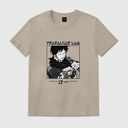 Футболка хлопковая мужская Ван-Пис, Трафальгар Ло Trafalgar Law, цвет: миндальный