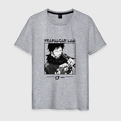 Футболка хлопковая мужская Ван-Пис, Трафальгар Ло Trafalgar Law, цвет: меланж