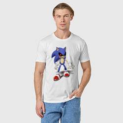 Футболка хлопковая мужская Sonic Exe Video game Hype, цвет: белый — фото 2