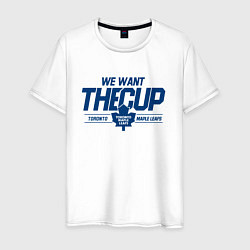 Футболка хлопковая мужская Toronto Maple Leafs We want the cup Торонто Мейпл, цвет: белый